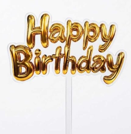 Happy birthday tortadísz arany