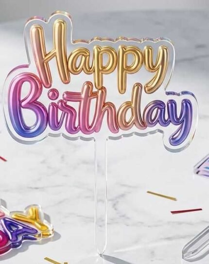 Happy birthday tortadísz színes