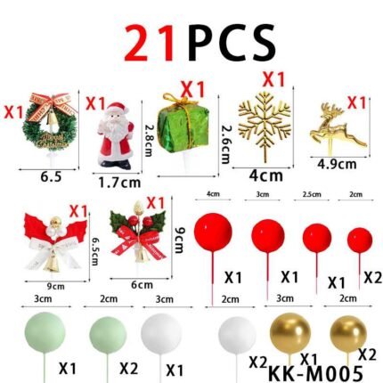 karácsonyi mikulás tortadísz szett 21db