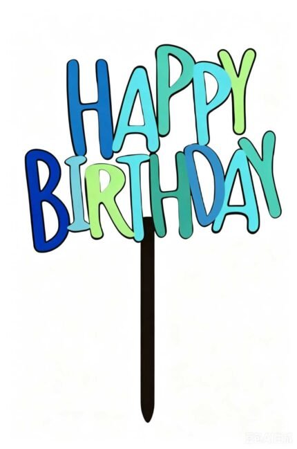 Happy birthday tortadísz kék