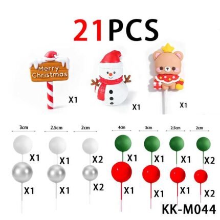 karácsonyi hóember tortadísz szett 21db
